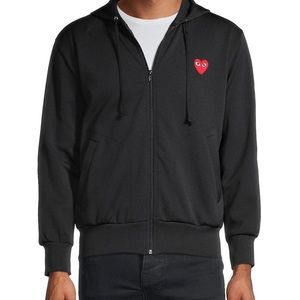 Mens Comme des Garcons Black Zip Up Hoodie